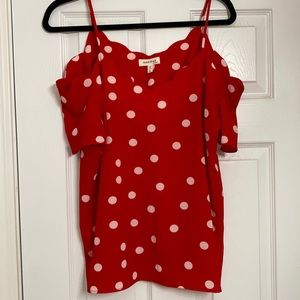 Red polka dot shirt